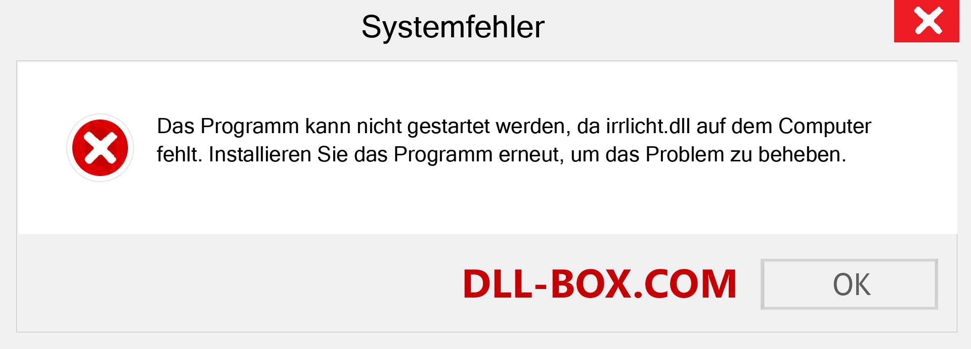 irrlicht.dll-Datei fehlt?. Download für Windows 7, 8, 10 - Fix irrlicht dll Missing Error unter Windows, Fotos, Bildern